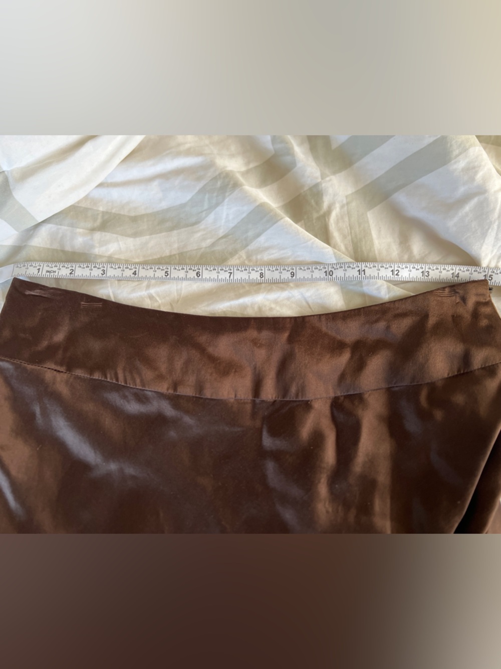 Brown Silk Midi Skirt - Picture 2 of 5